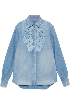 ERMANNO SCERVINO Chemise en jean à appliqué floral