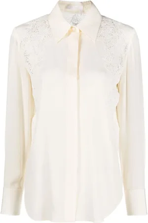 Chloé Chemise en soie à détail en guipure