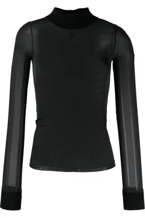 Courrèges T-shirt Reedition Second Skin à logo brodé