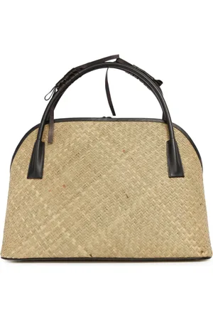 Maison Margiela Sac à main tissé à bords en cuir