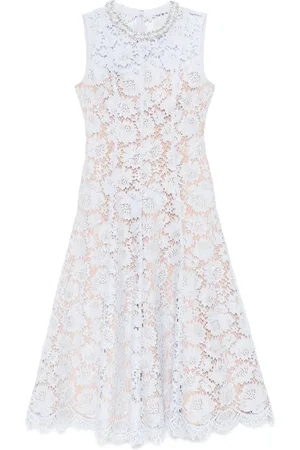 Self-Portrait Robe mi-longue en fine dentelle