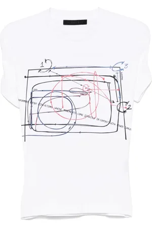 ALAINPAUL T-shirt imprimé à détails élastiques