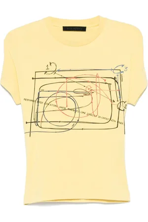 ALAINPAUL T-shirt imprimé à détails élastiques