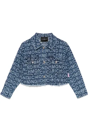 John Richmond Veste en jean à logo en jacquard