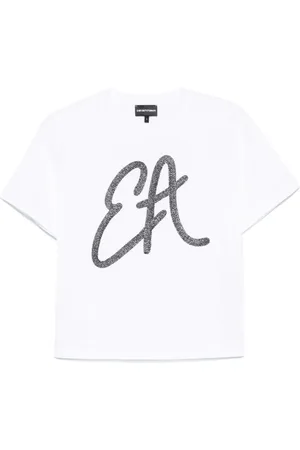 Emporio Armani T-shirt en coton à logo métallisé