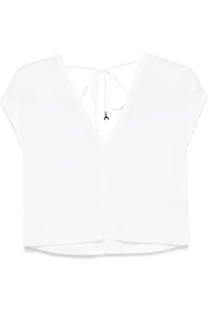 Patrizia Pepe T-shirt nervuré à détail noué