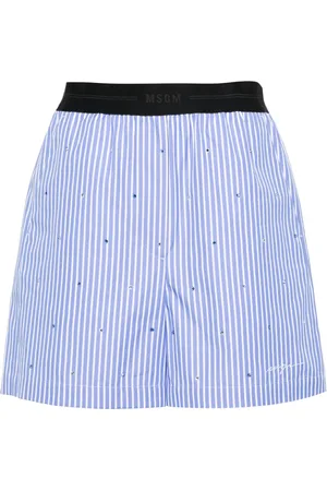 Msgm Short rayé à ornements strassés