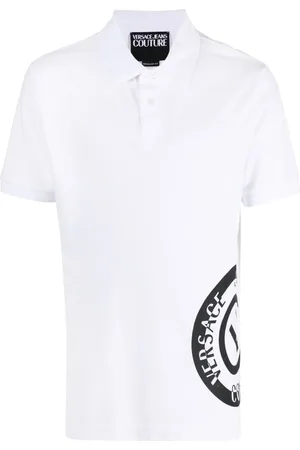 VERSACE Polo en coton à logo imprimé