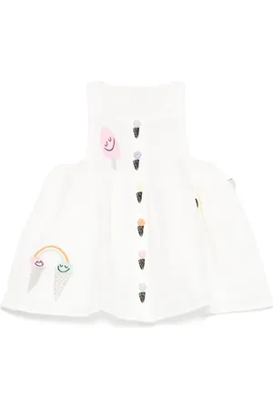Stella McCartney Robe à broderie crème glacée