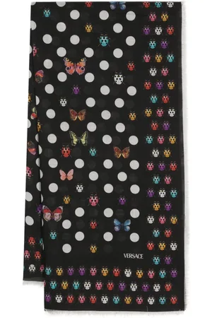 VERSACE Châle Butterflies à franges
