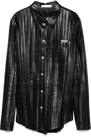 Helmut Lang Jupe en cuir à plis