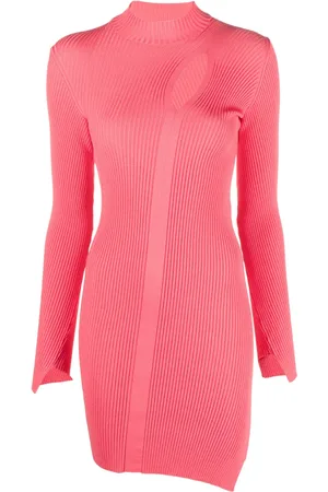 VERSACE Robe mi-longue Slashed à col roulé