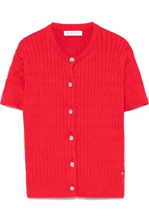 Manuel Ritz Cardigan en coton à manches courtes