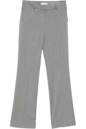 Manuel Ritz Pantalon en laine vierge à coupe évasée