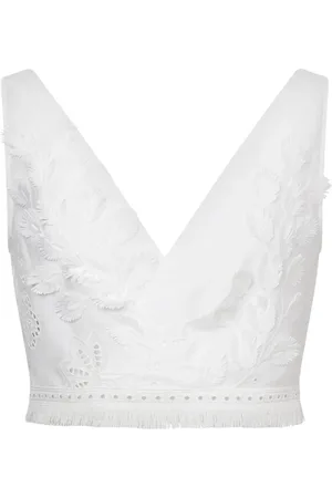 Alberta Ferretti Débardeur à fleurs brodées