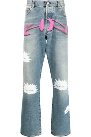 Heron Preston Jean droit à logo imprimé