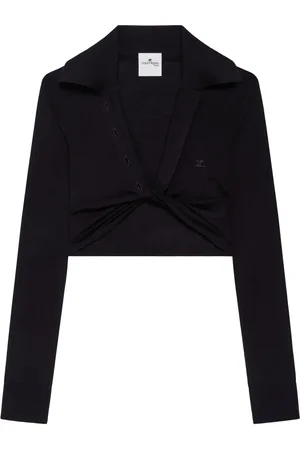 Courrèges Polo crop à détail torsadé