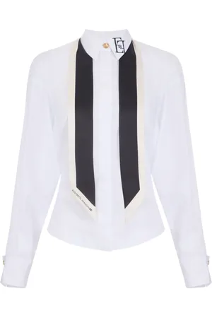 Elisabetta Franchi Chemise en popeline à détail de foulard