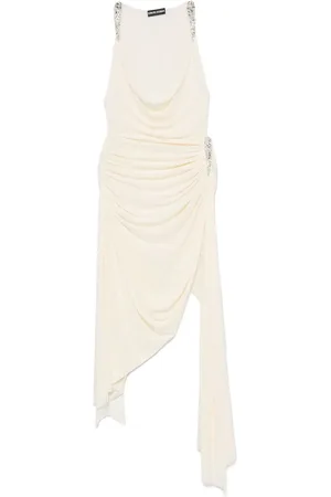 DAVID KOMA Robe longue sertie de cristaux
