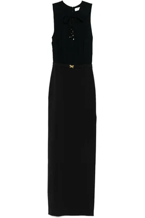 Elisabetta Franchi Robe longue en crêpe à détail de laçage