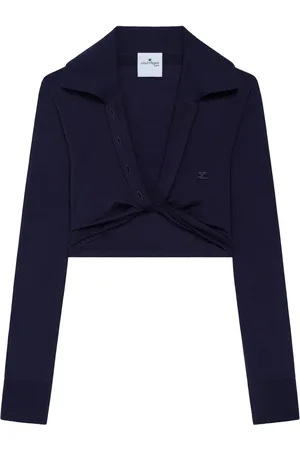 Courrèges Polo crop à détail torsadé
