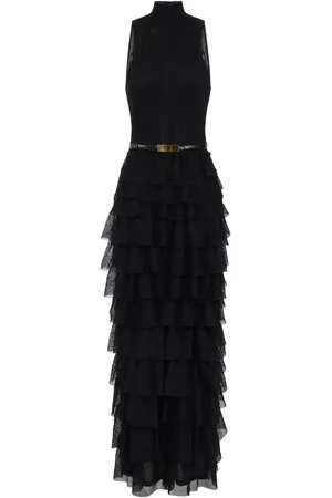 Elisabetta Franchi Robe volantée à taille ceinturée