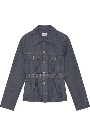 Ganni Veste en jean à taille ceinturée