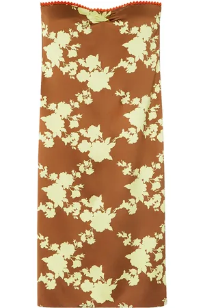 VERSACE Robe Wild Roses à coupe mi-longue