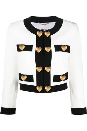 Moschino Veste crop à boutons cœur