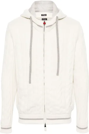 Kiton Pull en maille torsadée à capuche