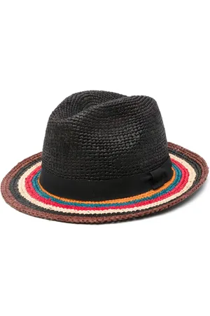 Paul Smith Trilby en paille à rayures signature