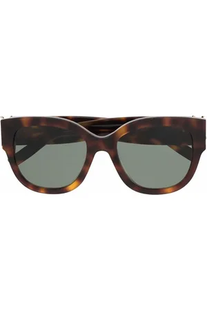 Saint Laurent Lunettes de soleil à effet écaille de tortue