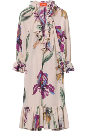 La DoubleJ Robe mi-longue Jude à fleurs