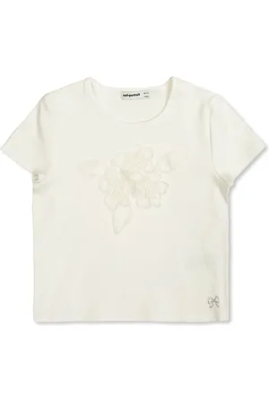 Self-Portrait T-shirt à appliques fleurs