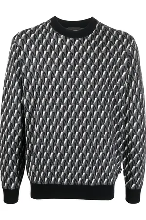 Emporio Armani Pull à logo géométrique en intarsia