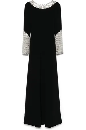Dina Melwani Robe longue à ornements en cristal