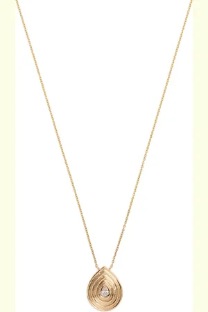 Dana Rebecca Designs Collier Nana Bernice Groove Teardrop en 14ct pavé de diamants