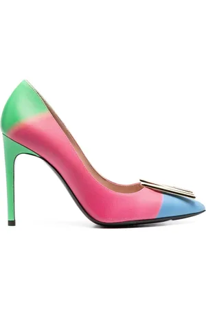 Moschino Escarpins en cuir à plaque logo 100 mm