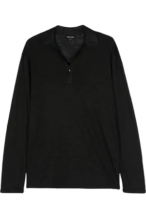 Giorgio Armani Polo en lin à manches longues