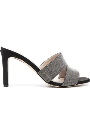 Fabiana Filippi Mules en cuir à ornements en cristal 95 mm