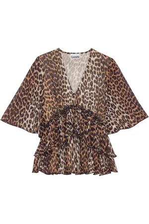 Ganni Blouse à imprimé léopard