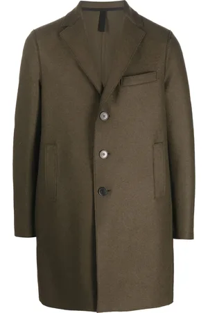 Harris Wharf London Manteau en laine vierge à boutonnière