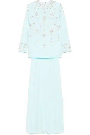 Dina Melwani Ensemble haut-jupe à ornements en cristal