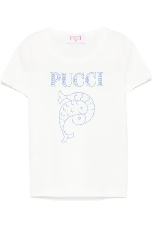 PUCCI Junior T-shirt à logo orné de perles