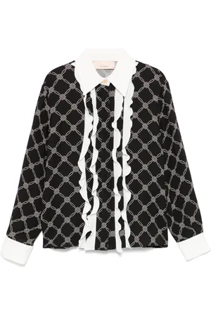 Elisabetta Franchi Chemise à logo en jacquard