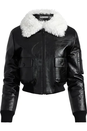 ALICE+OLIVIA Veste Willard à col en fourrure artificielle