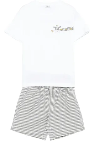 Il gufo Ensemble haut-short à rayures