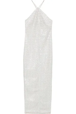 ROTATE Robe longue à perles
