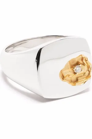 TOM WOOD Grande bague en or 14ct pavée de diamants