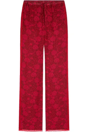 DRIES VAN NOTEN Pantalon à fleurs en jacquard